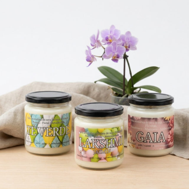 Velas aromáticas de soja en tarro