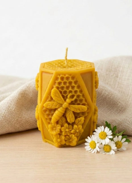 Vela de cera de abeja - Abejita y panal