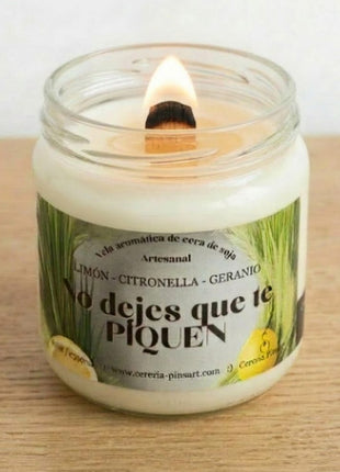 Vela tarro No dejes que te piquen - Limón, citronella y geranio