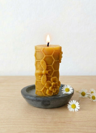 Vela de cera de abeja - Abejita con flores
