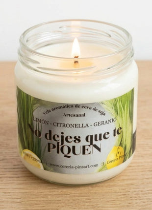 Vela tarro No dejes que te piquen - Limón, citronella y geranio