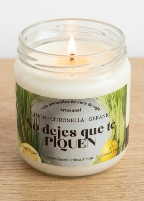 Vela tarro No dejes que te piquen - Limón, citronella y geranio
