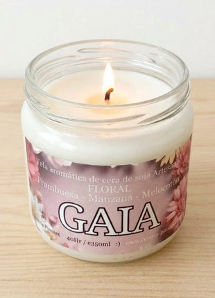 Vela tarro Gaia - Frambuesa Manzana y Melocotón