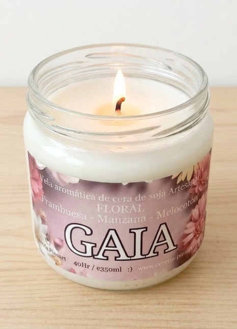Vela tarro Gaia - Frambuesa Manzana y Melocotón