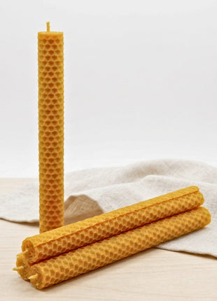 Pack 5 velas de cera de abeja de 20x2cm cada una 100% naturales - 6 horas