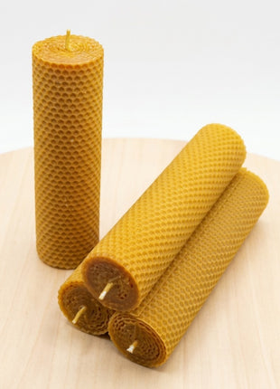 Vela de cera de abeja de 20x5cm 100% natural - 24 horas.