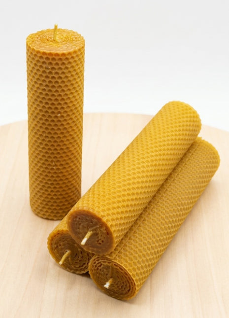 Vela de cera de abeja de 20x5cm 100% natural - 24 horas.