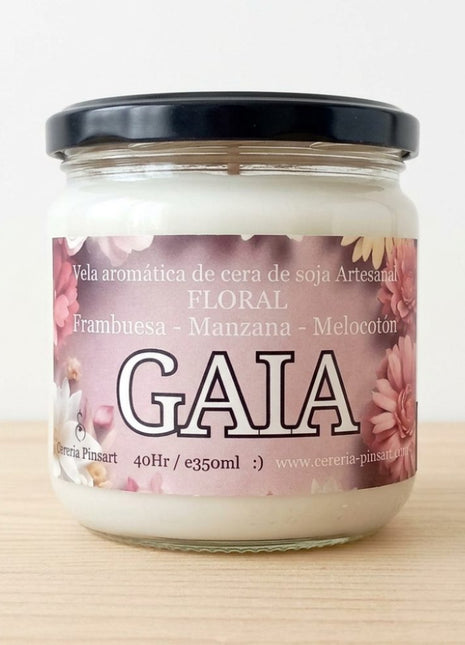 Vela tarro Gaia - Frambuesa Manzana y Melocotón