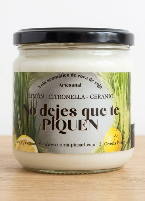 Vela tarro No dejes que te piquen - Limón, citronella y geranio