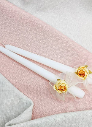 Vela para boda Organza Blanco Crema - Ceremonia de la luz