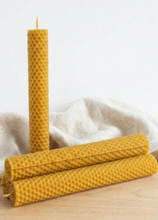 Pack 5 velas de cera de abeja de 20x3cm cada una 100% naturales - 8 horas.