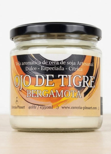 Vela tarro Ojo de tigre - Bergamota