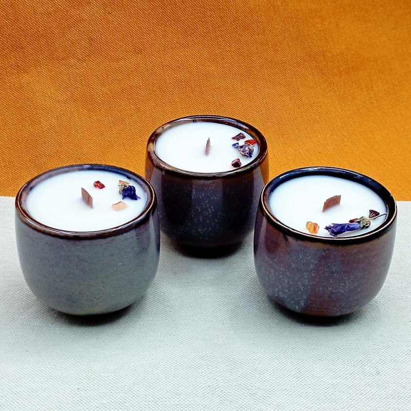 Vela aromática Flor de Cerezo Sake gris - Imagen 3